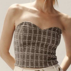 Anthropologie Maeve Strapless Corset Top